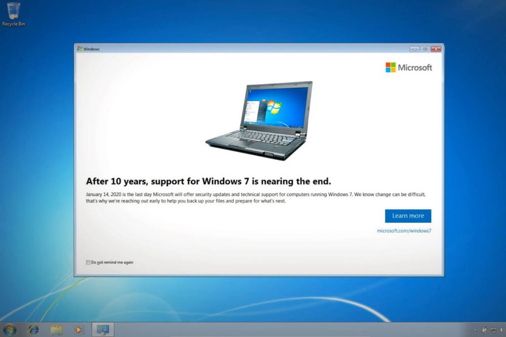 After 10 years of support Windows 7 is nearing an end